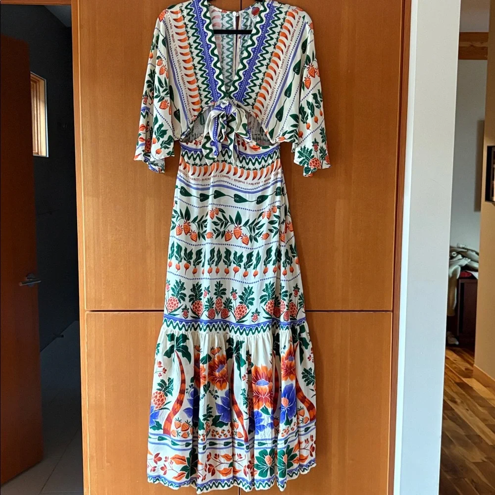 FARM Rio  V-neck Kaftan Maxi Cut out Dress - Picture 3 of 8